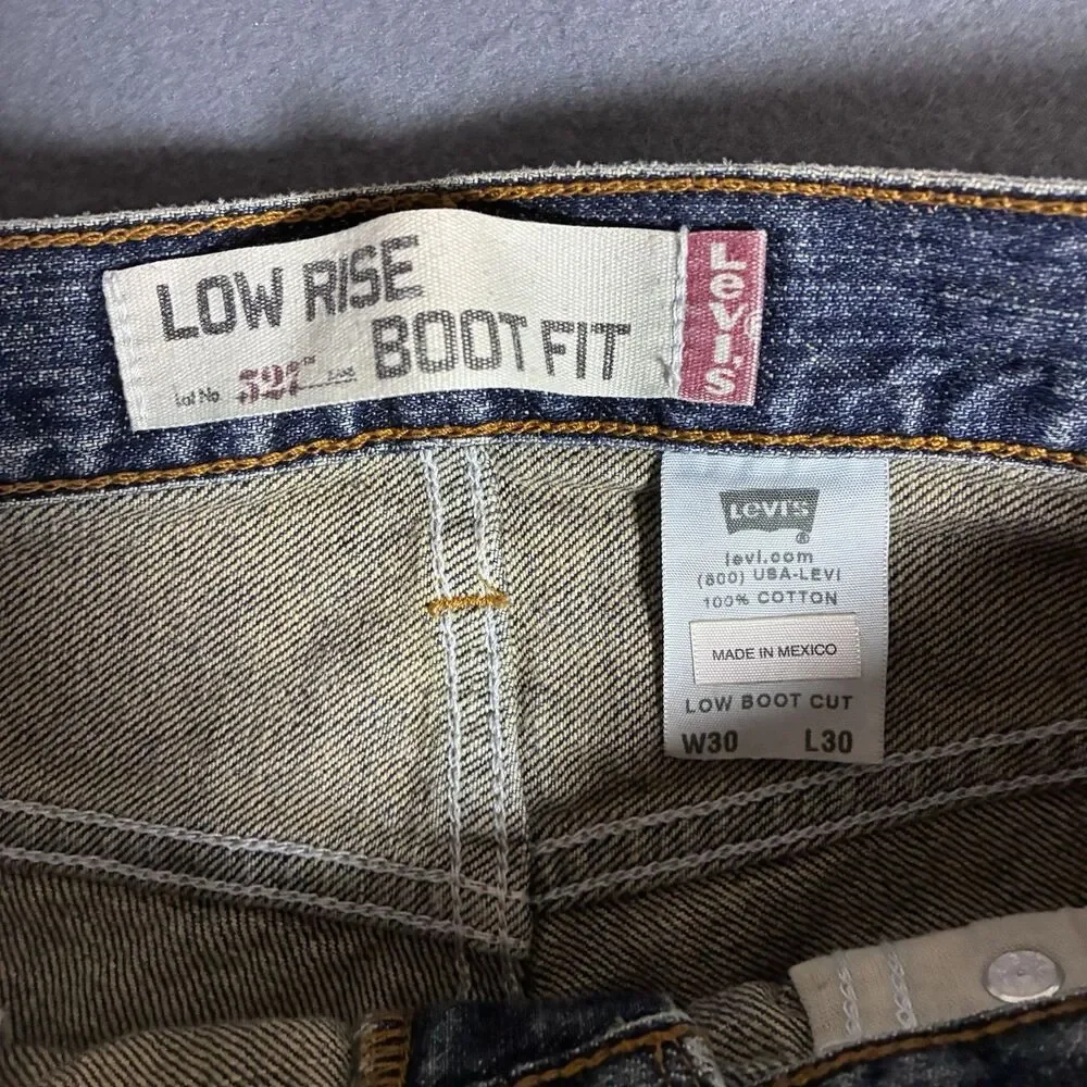 Levi’s 527 Bootcut Jeans Men’s 30x30 Faded Dark Wash Western Slim Y2K Low Rise